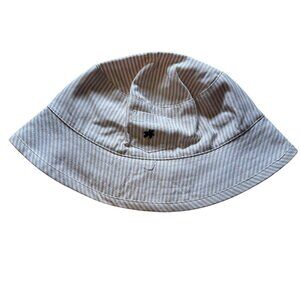 Janie and Jack Striped Bucket Hat Baby Size 0-3 months White Tan New With Tags!